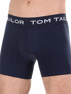 Мужские боксеры на комфортной посадке (2шт) (белый, темно-синий) Tom Tailor RT70480/6061